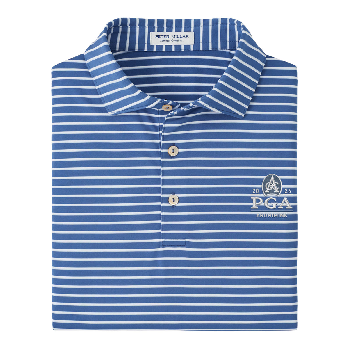 Peter Millar 2026 PGA Championship Dunnes Performance Jersey Polo in Windsor Blue - Pattern Close Up