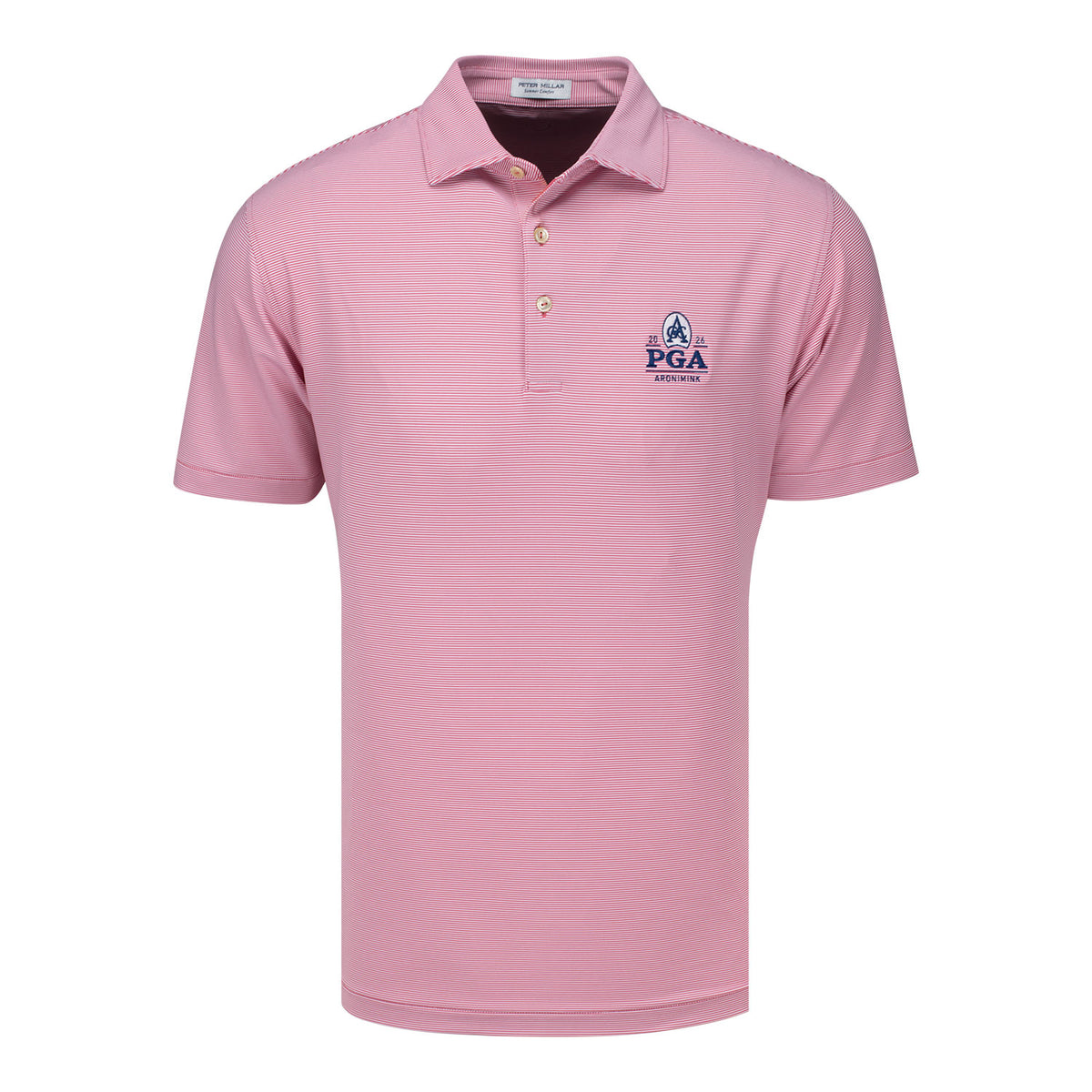 Peter Millar 2026 PGA Championship Jubilee Performance Jersey Polo in Chili Red - Front View
