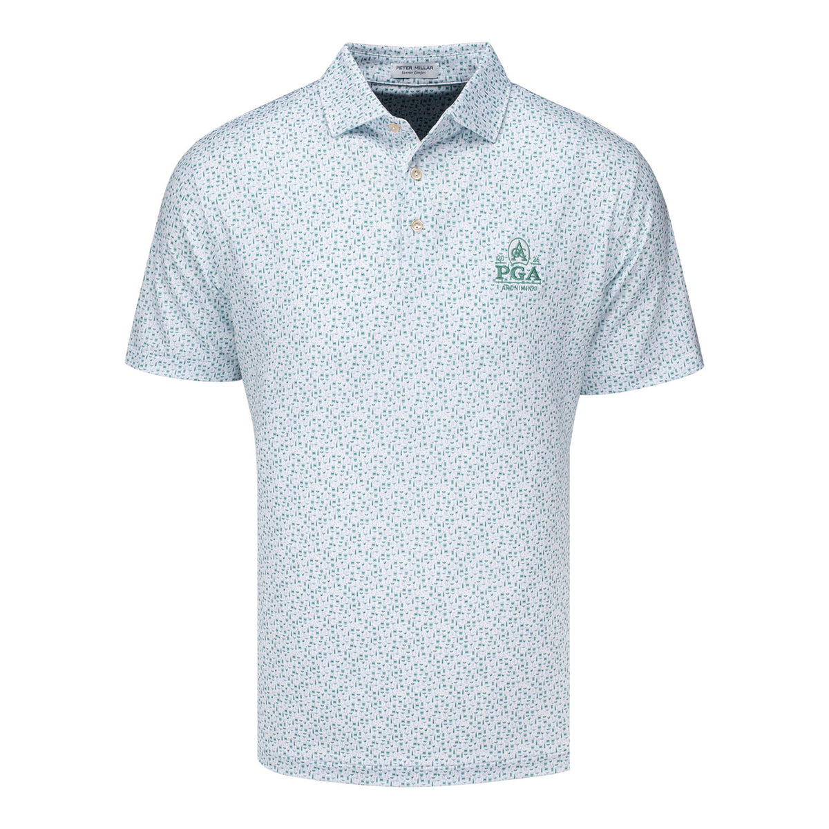 Peter Millar 2026 PGA Championship Cheers Performance Jersey Polo in White - Front View