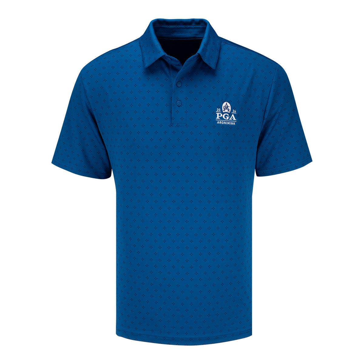 Under Armour 2026 PGA Championship Playoff Micro Flower Dot Polo in Varsity Blue - Front View