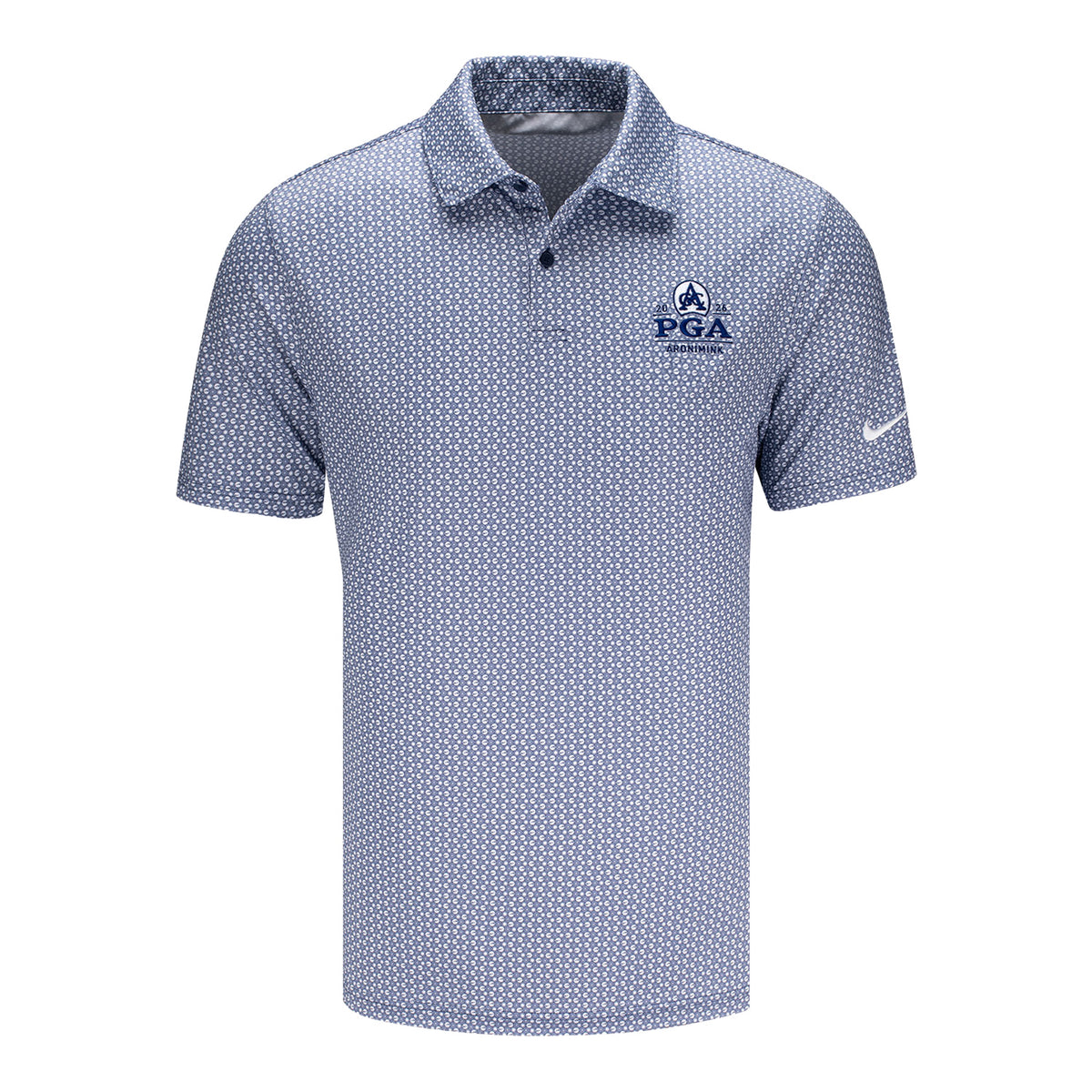 Nike 2026 PGA Championship Velocity Micro Circles Polo in College Navy and White - Front View