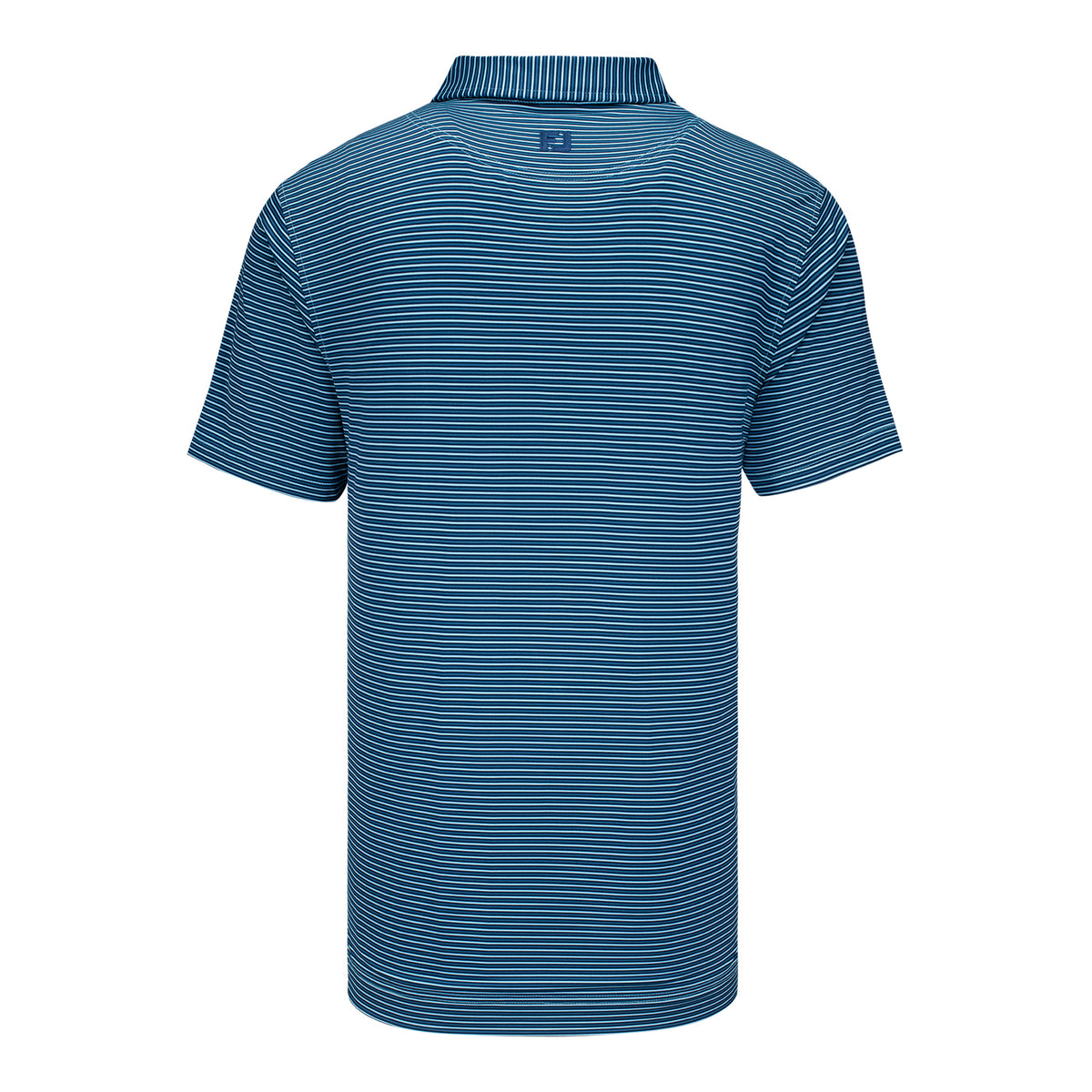 FootJoy 2027 PGA Championship Smooth Stripe Polo in Navy, Tonal Navy, and Light Blue - Back View
