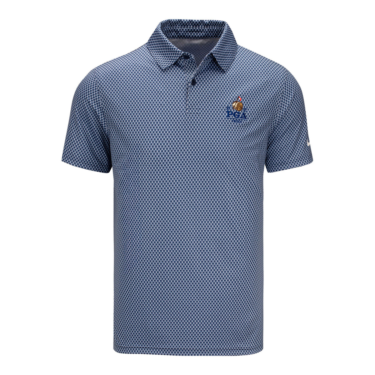Nike 2027 PGA Championship Velocity Floral Polo in Work Blue and White - Front View