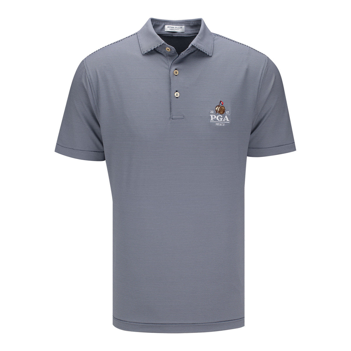 Peter Millar 2027 PGA Championship Jubilee Stripe Performance Polo in Navy - Front View