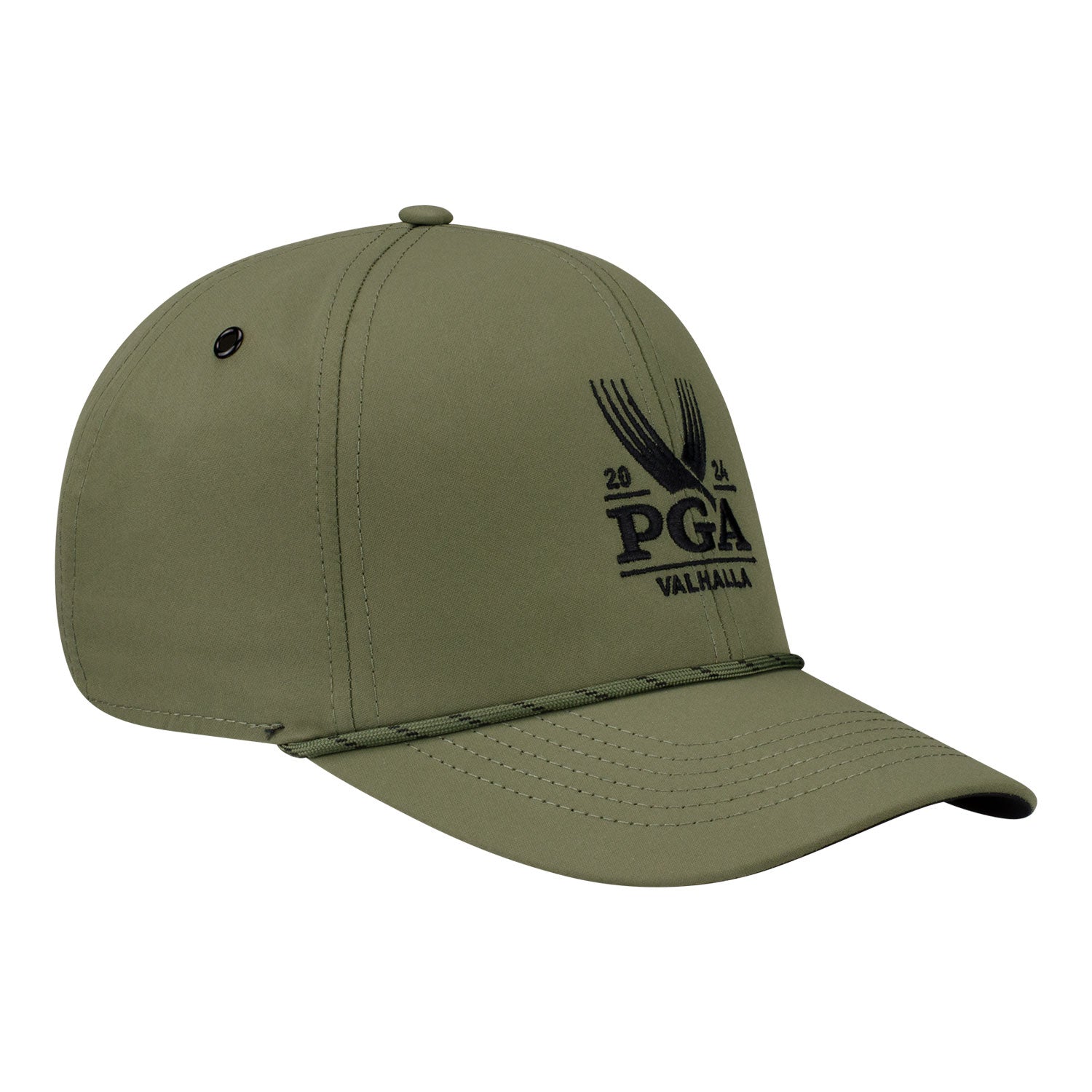 Imperial 2024 PGA Championship Performance Rope Hat in Olive - Angled Front Left View