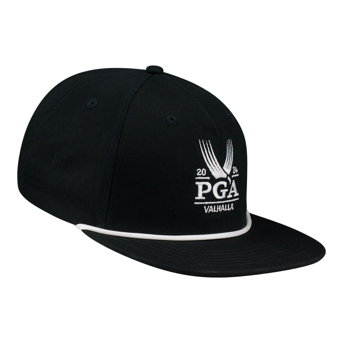 Ahead 2024 PGA Championship Westport Rope Hat in Black - Angled Front Right View