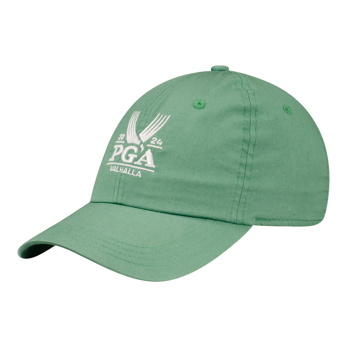 Ahead 2024 PGA Championship Shawmut Unstructured Cotton Hat in Seagrass - Angled Front Left View