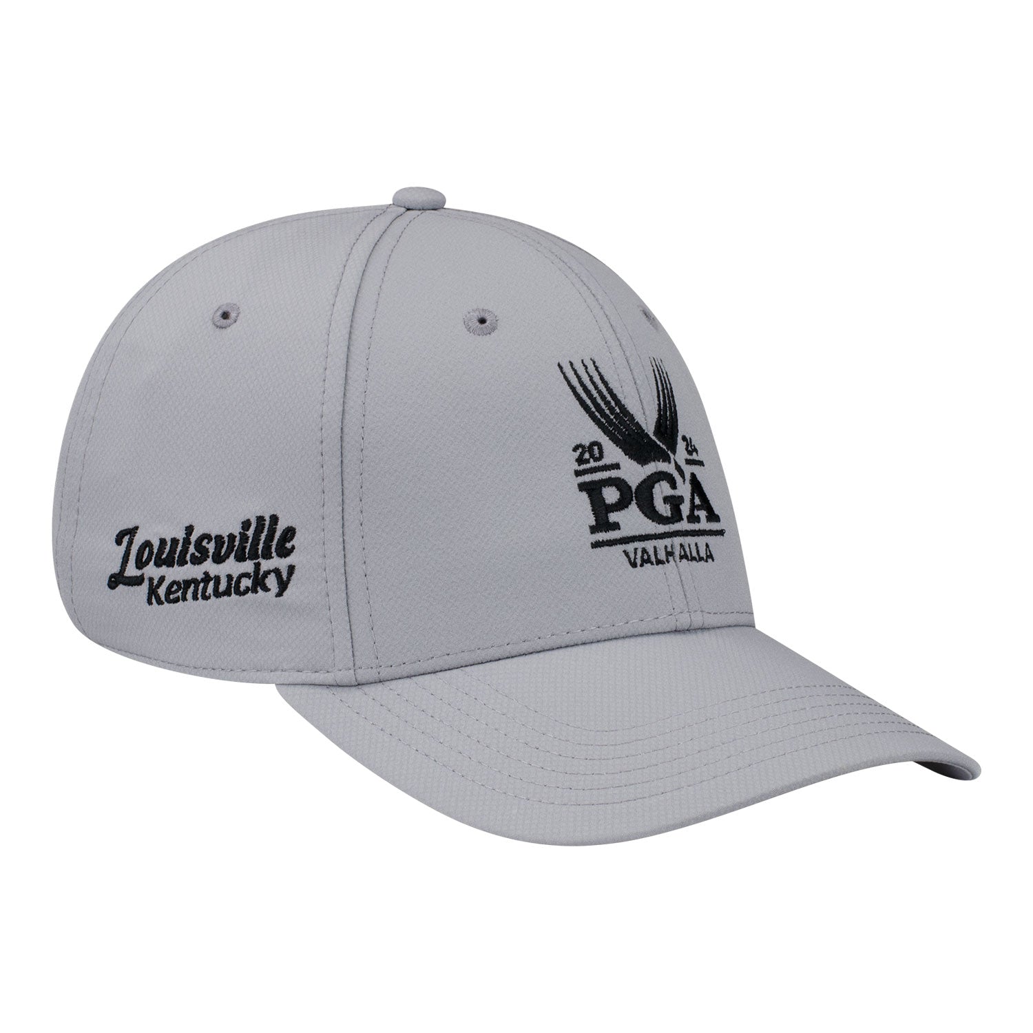 Ahead 2024 PGA Championship Structured Tech Hat in Light Grey - Angled Front Right View