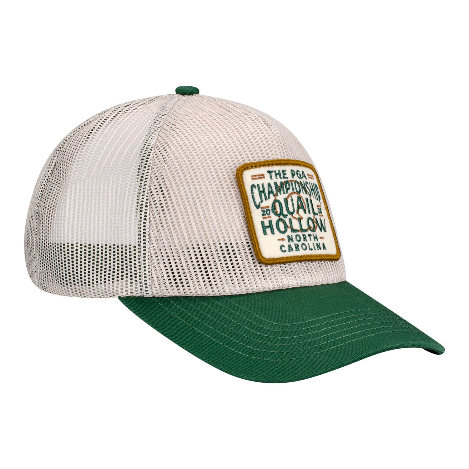 Barstool 2025 PGA Championship All Mesh Snapback in Beige and Green - Angled Left Side View