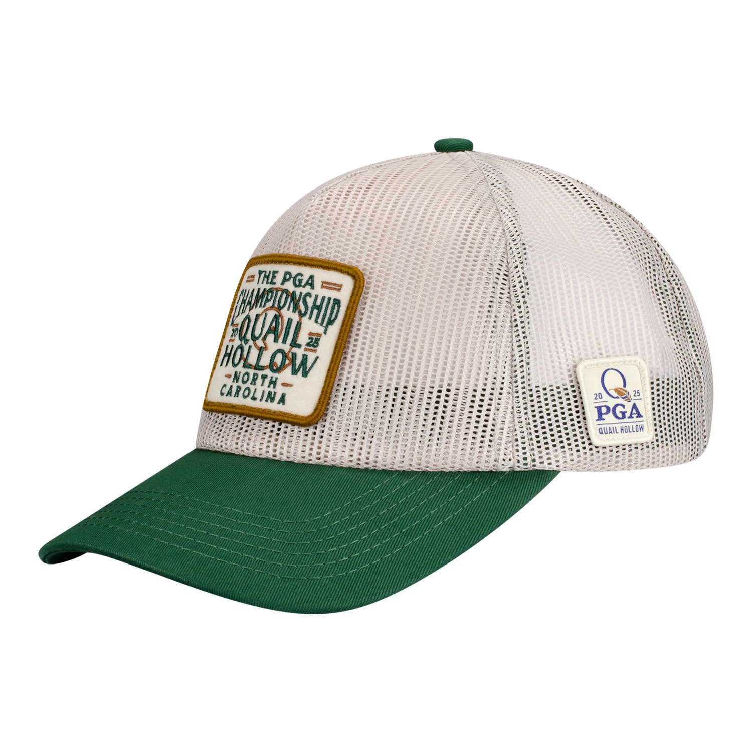 Barstool 2025 PGA Championship All Mesh Snapback in Beige and Green - Angled Left Side View
