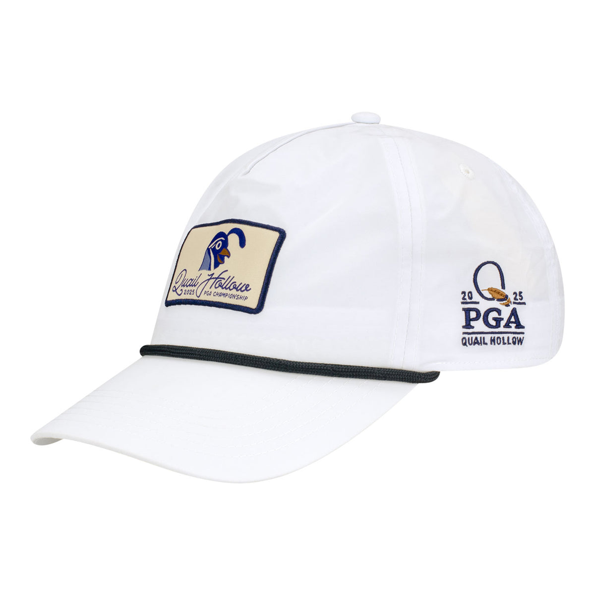 Barstool 2025 PGA Championship Relaxed Performance Snapback Rope Hat in White - Angled Left Side View