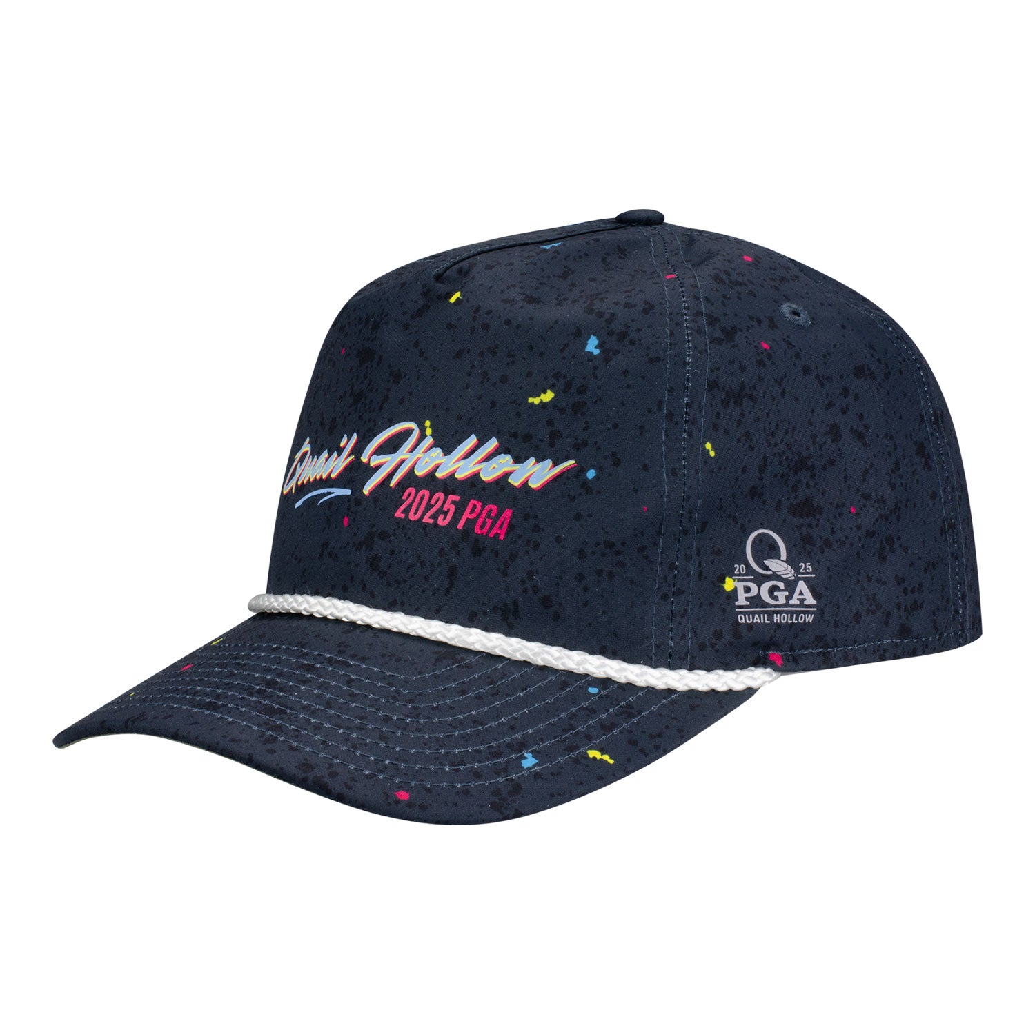 Imperial 2025 PGA Championship Golden Hour Printed Performance Rope Hat in Black Splatter - Angled Front Left View