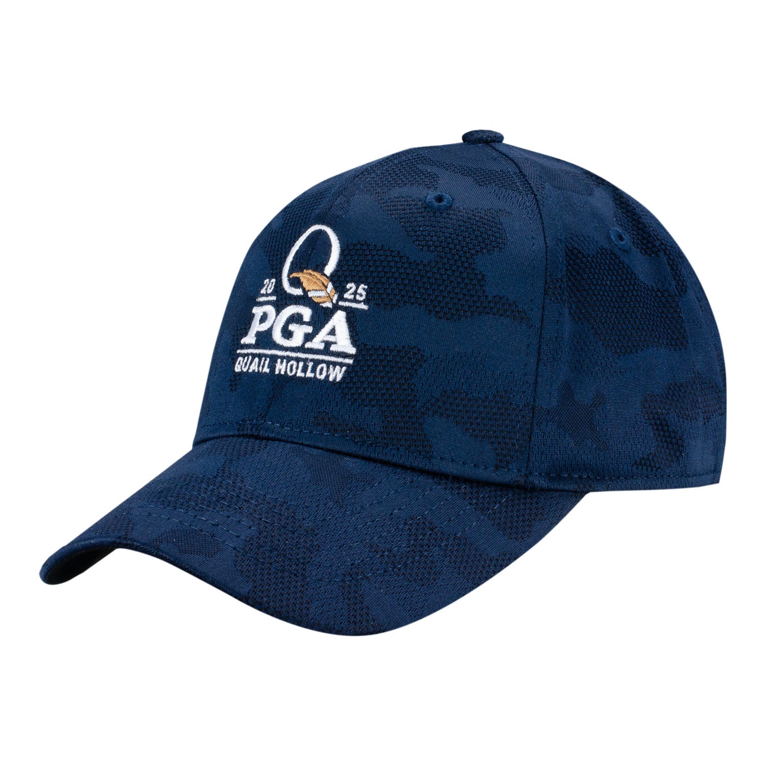 Imperial 2025 PGA Championship Tonal Knit Camo Hat in True Navy - Angled Front Left View