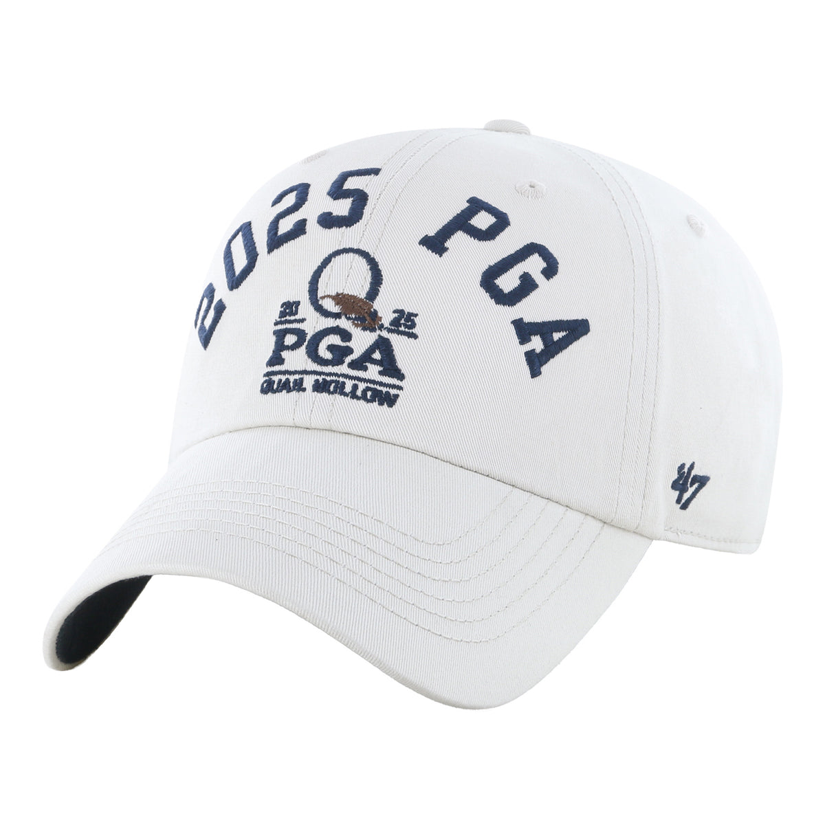 '47 Brand 2025 PGA Championship Clubhouse Faber Clean Up Hat in Beige - Angled Front Left View