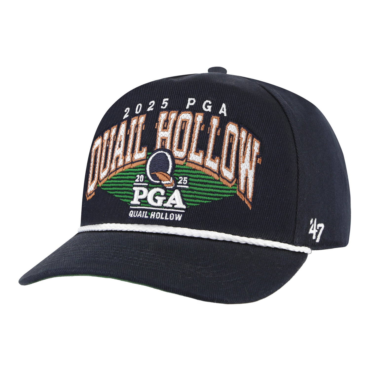'47 Brand 2025 PGA Championship Pomona Rope Hitch Hat in Navy - Angled Front Left View