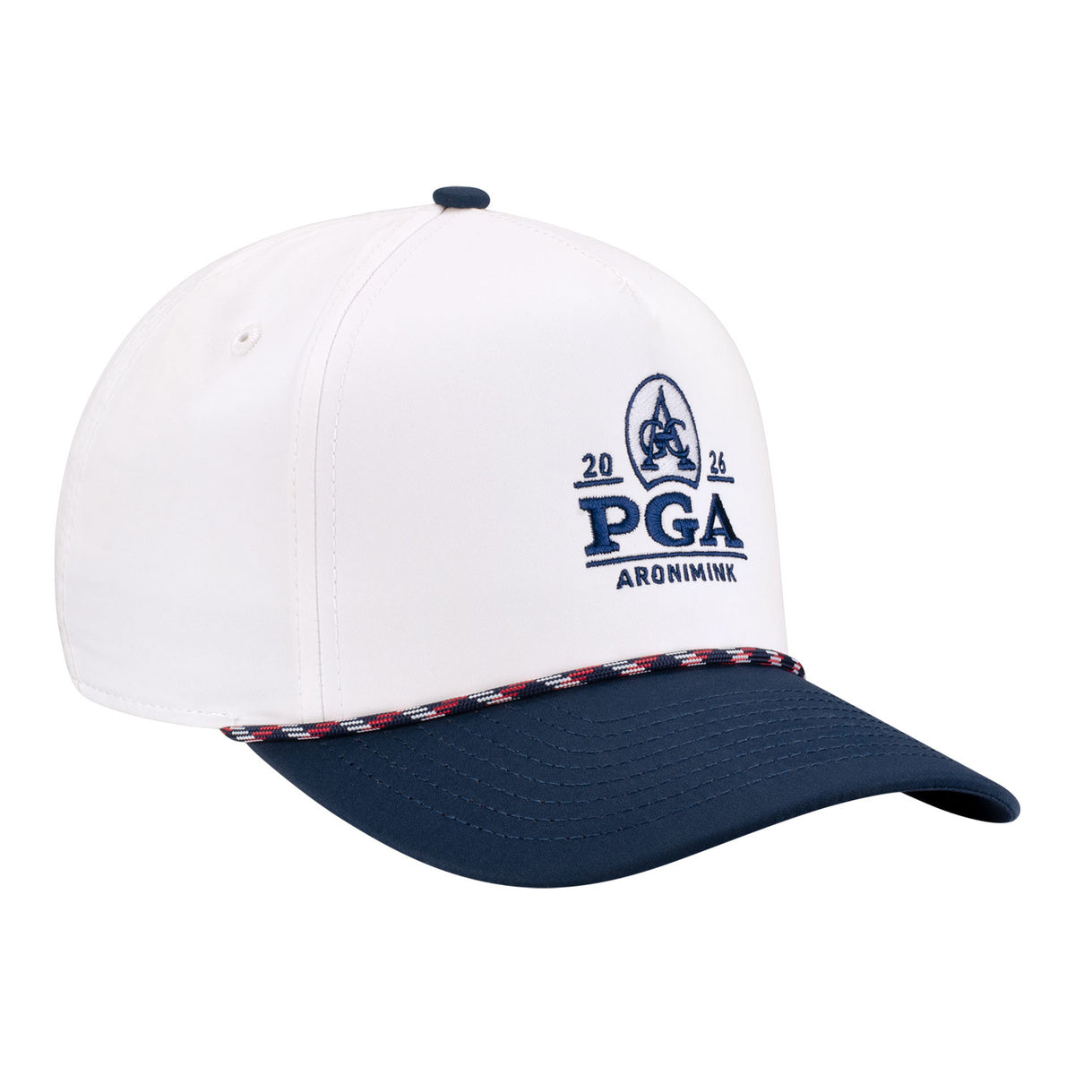 Imperial 2026 PGA Championship Wrightson Two-Tone Rope Hat in White and Navy - Angled Front Right View