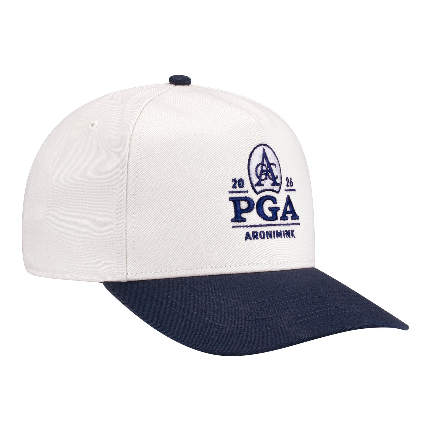 '47 Brand 2026 PGA Championship Two-Tone Hitch Hat in White and Navy - Angled Front Left View