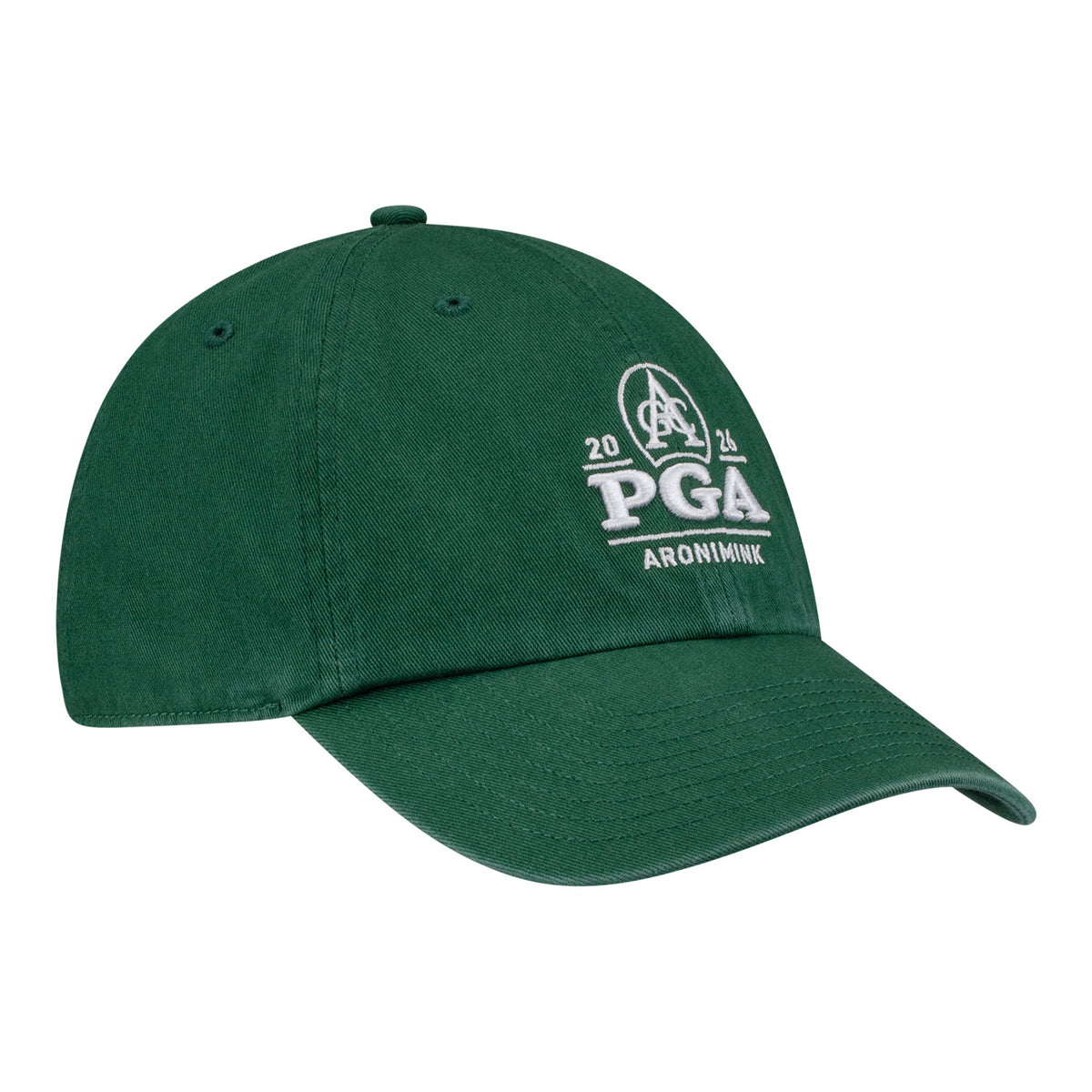 '47 Brand 2026 PGA Championship Clean Up Hat in Dark Green - Angled Front Right View