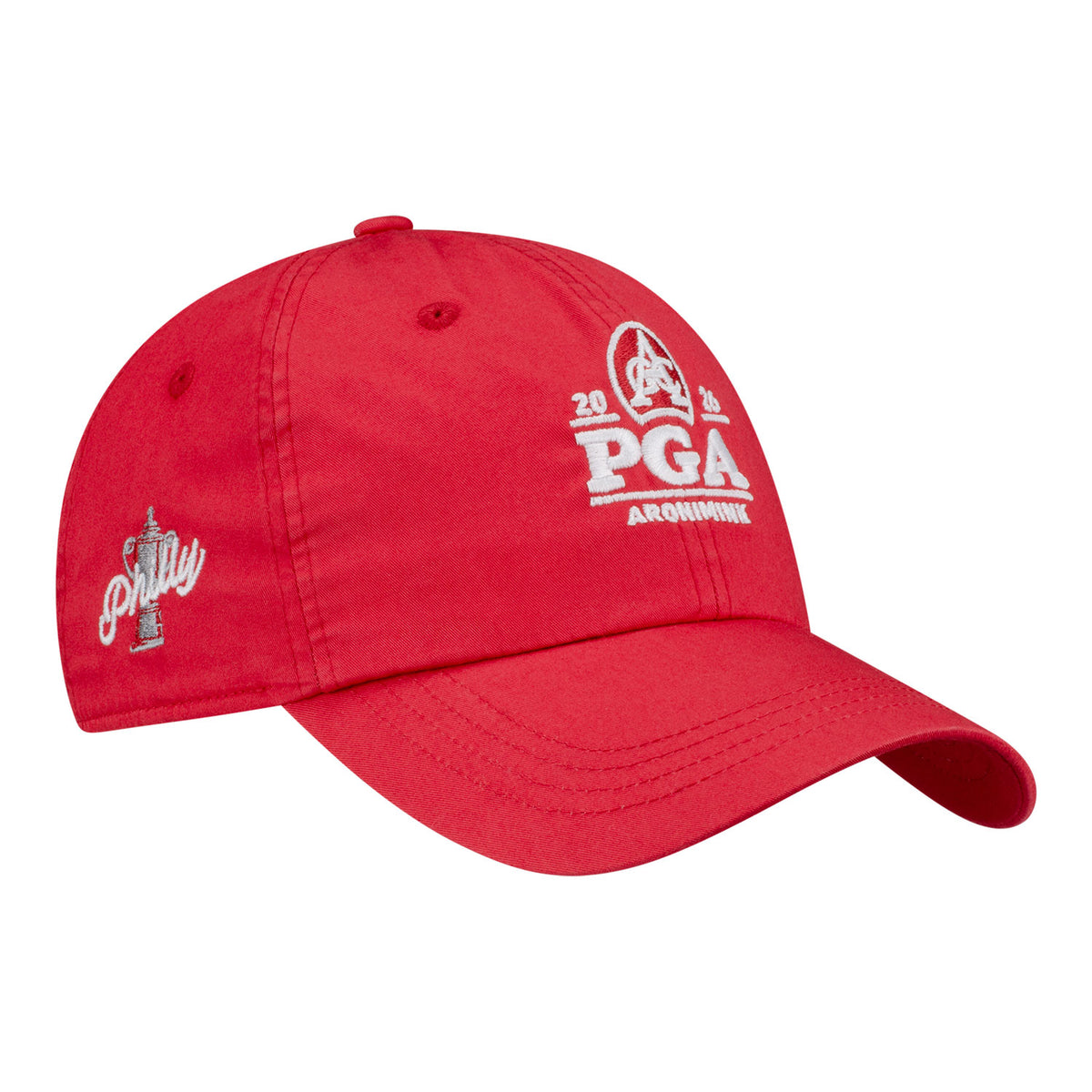 Ahead 2026 PGA Championship Shawmut Cotton Hat in University Red - Angled Front Right View