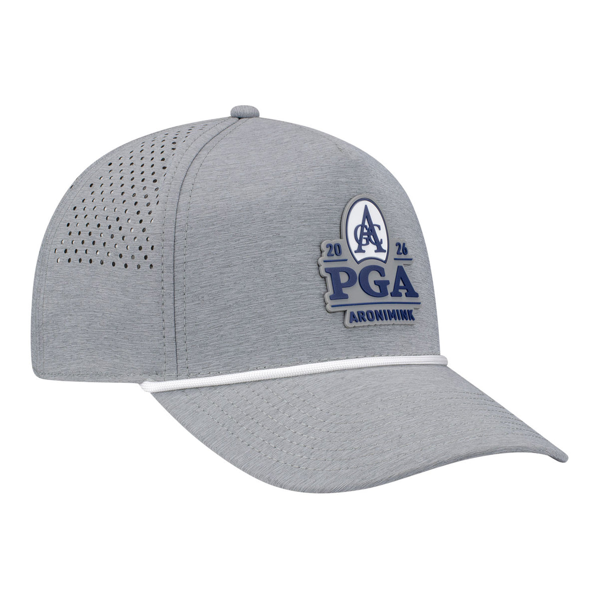 Branded Bills 2026 PGA Championship 545 Performance Series Curved 5-Panel Rope Hat in Heather Grey - Angled Front Right View