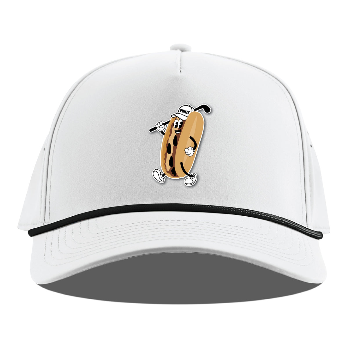 Branded Bills 2026 PGA Championship 545 Performance Series Curved 5-Panel Rope Philly Cheesesteak Cartoon Hat in White - Front View