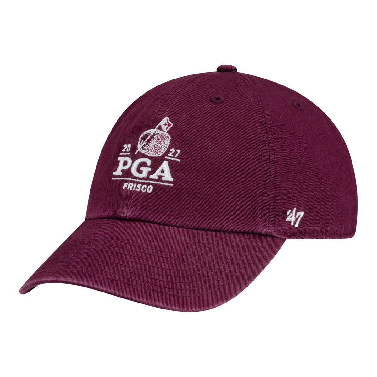 '47 Brand 2027 PGA Championship Texas A&M Co-Brand Hat in Dark Maroon - Front Left