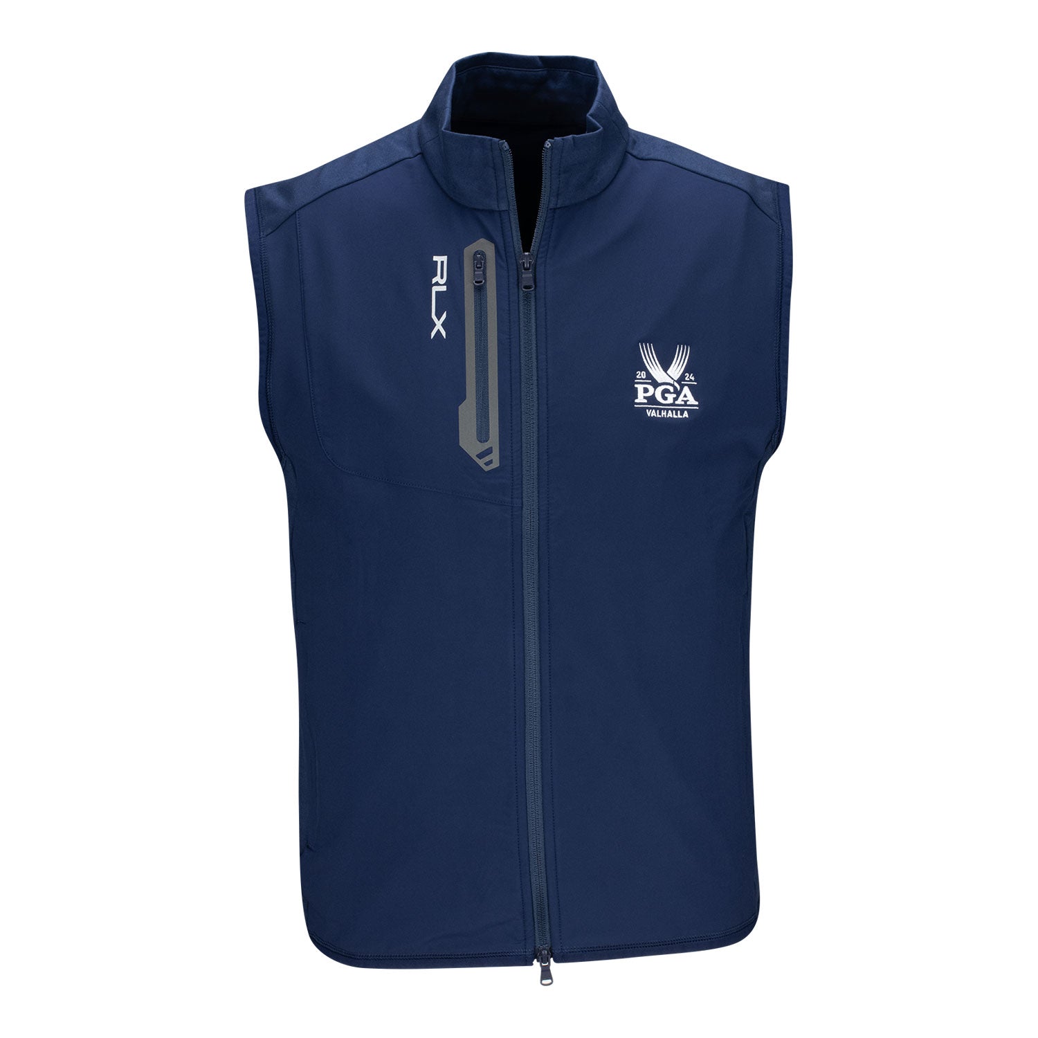 Ralph Lauren 2024 PGA Championship Men's Techy Terry Full Zip Vest in Refinded Navy - Front View