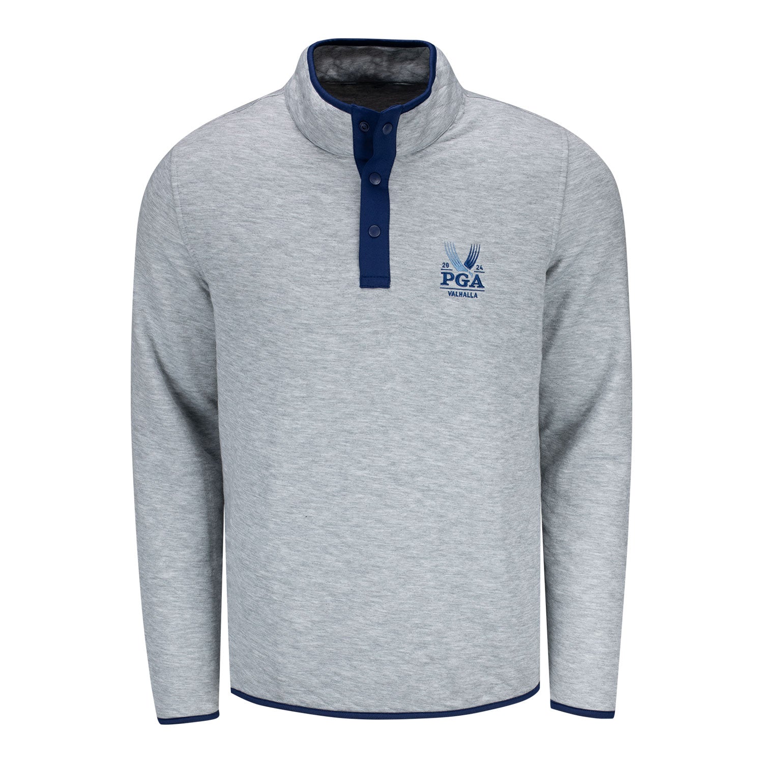 Holderness & Bourne 2024 PGA Championship Sullivan Pullover in Heather Grey / Navy - Front View