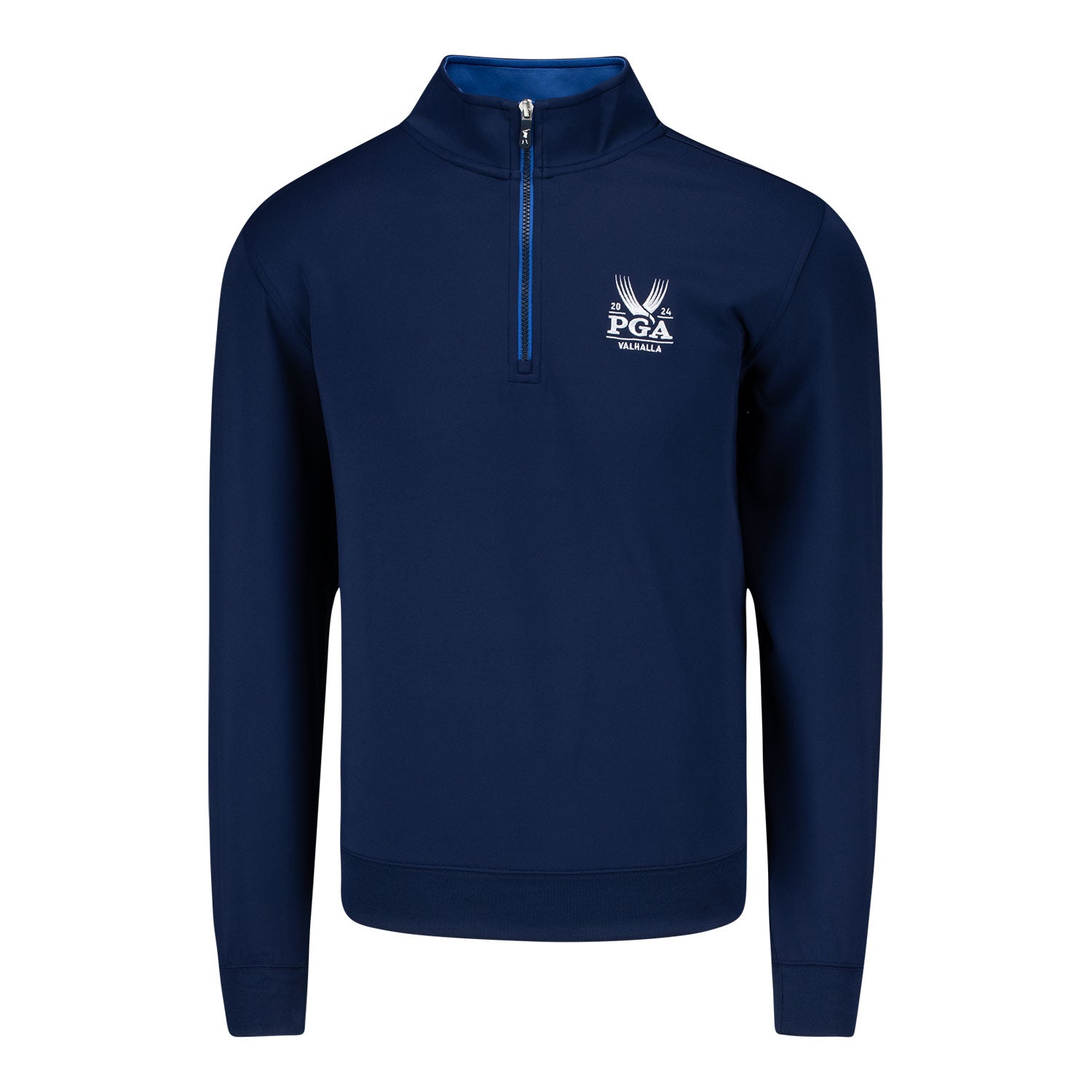 Fairway & Greene 2024 PGA Championship Contrast Collar Quarter Zip in Marine - Front View