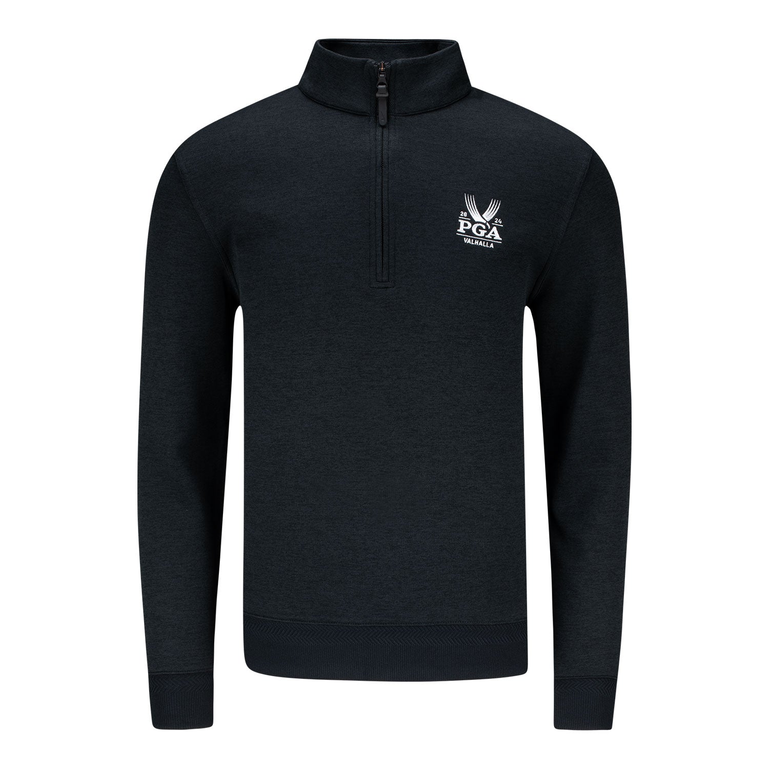Nike 2024 PGA Championship Player Performance Half Zip in Black - Front View