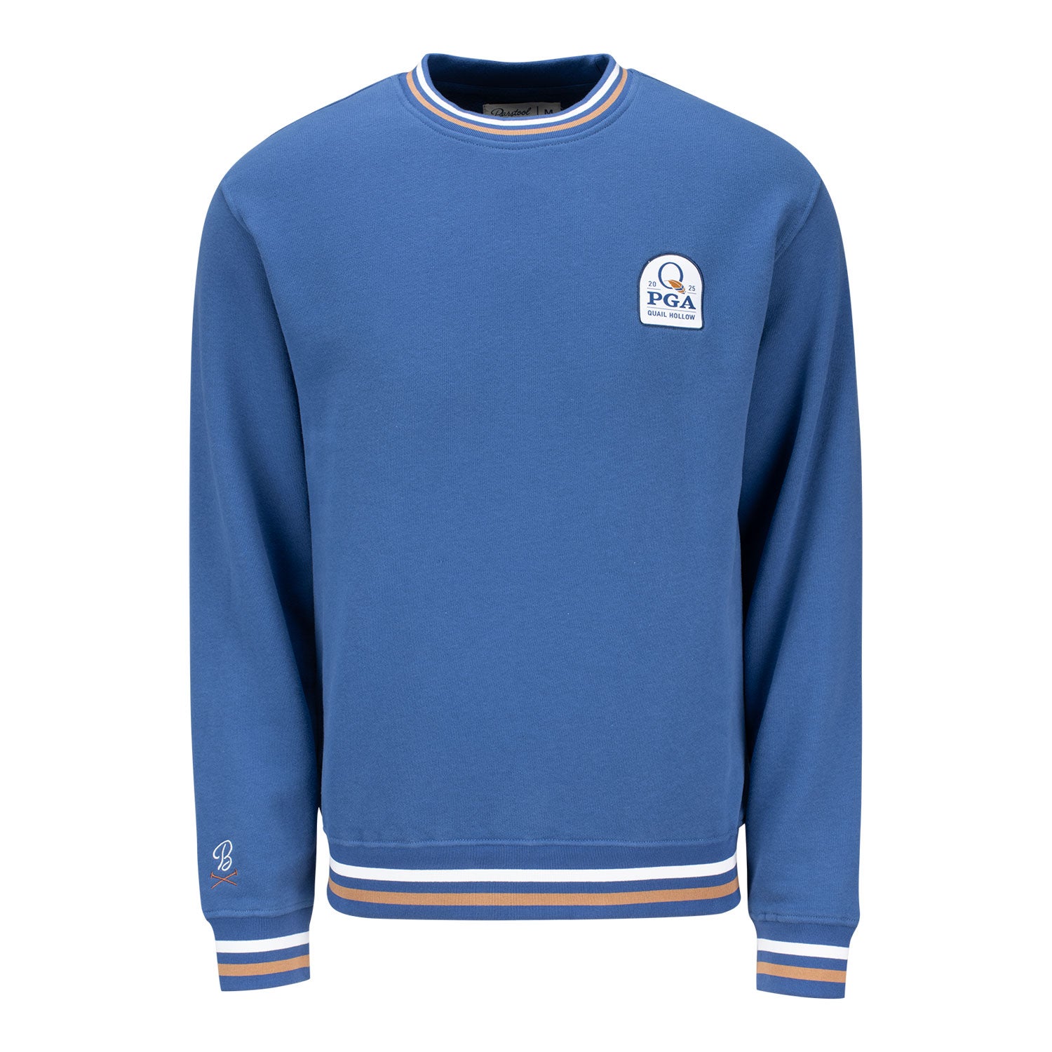 Barstool 2025 PGA Championship Stripe Cuff Crewneck in Navy - Front View