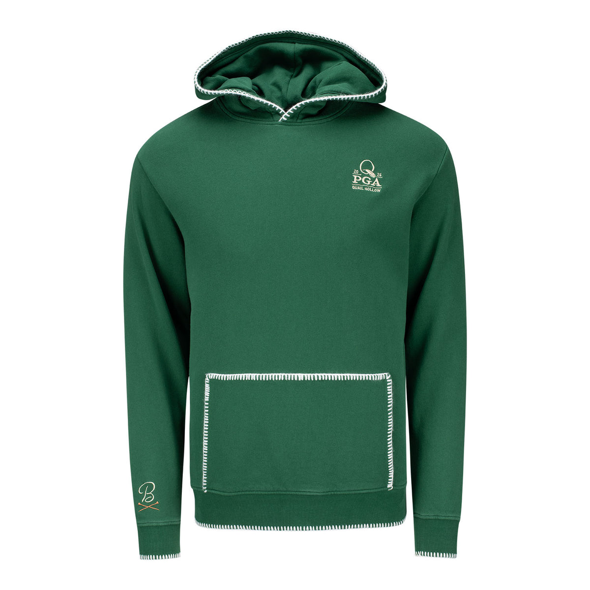 Barstool 2025 PGA Championship Looped Edge Washed Hoodie in Green - Front View