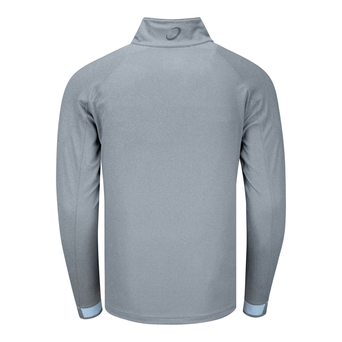 Zero Restrictions 2025 PGA Championship Performance Melange Quarter Zip in Heather Grey and Sky Blue - Back View