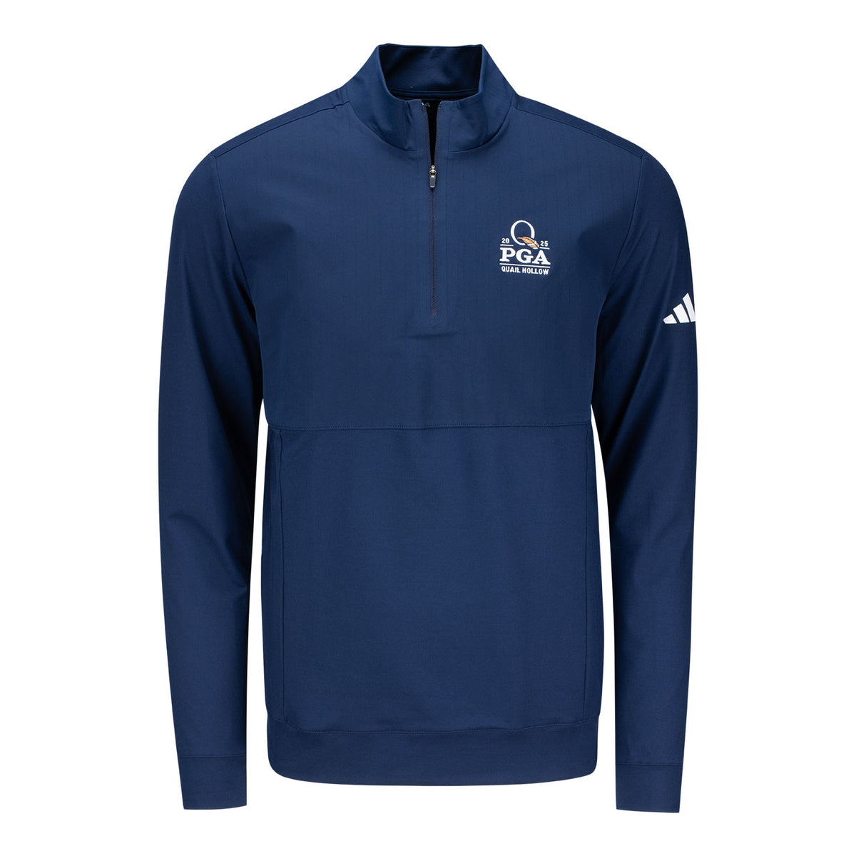 Adidas 2025 PGA Championship Tour Quarter Zip in Collegiate Navy - Front View
