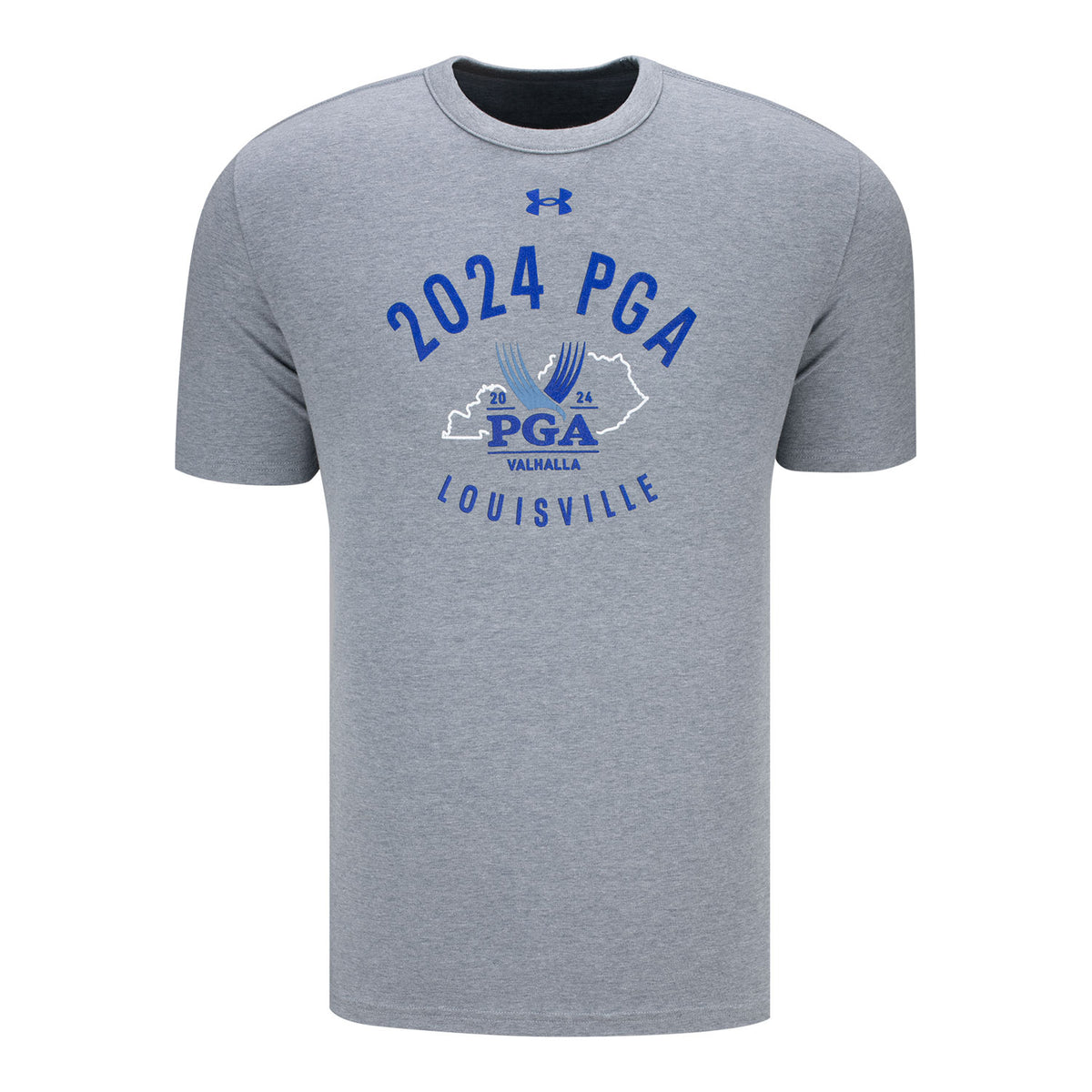 Under Armour 2024 PGA Championship Kentucky Outline T-Shirt in Light Heather Grey - Front View