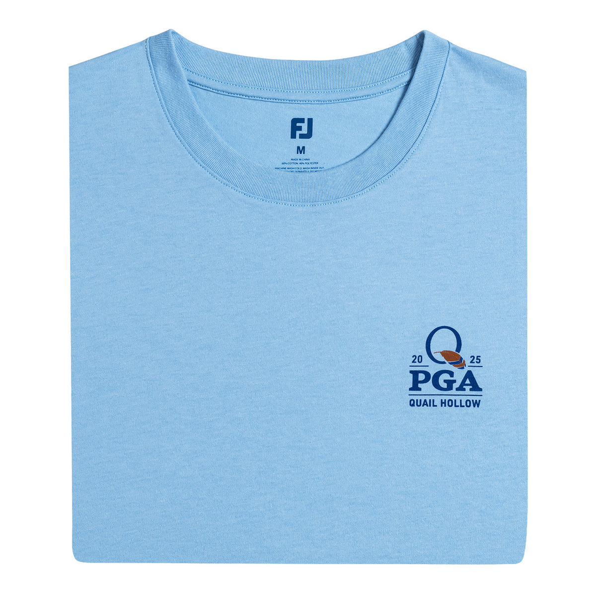 FootJoy 2025 PGA Championship Checkered Flag T-Shirt in Light Blue - Folded Front View