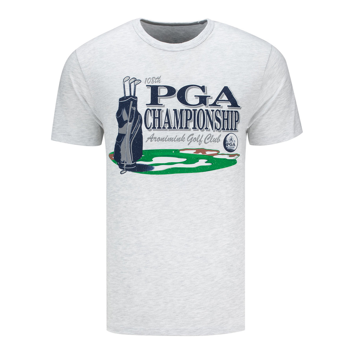 '47 Brand 2026 PGA Championship Franklin Golf Bag Bunker T-Shirt in Grey - Front View