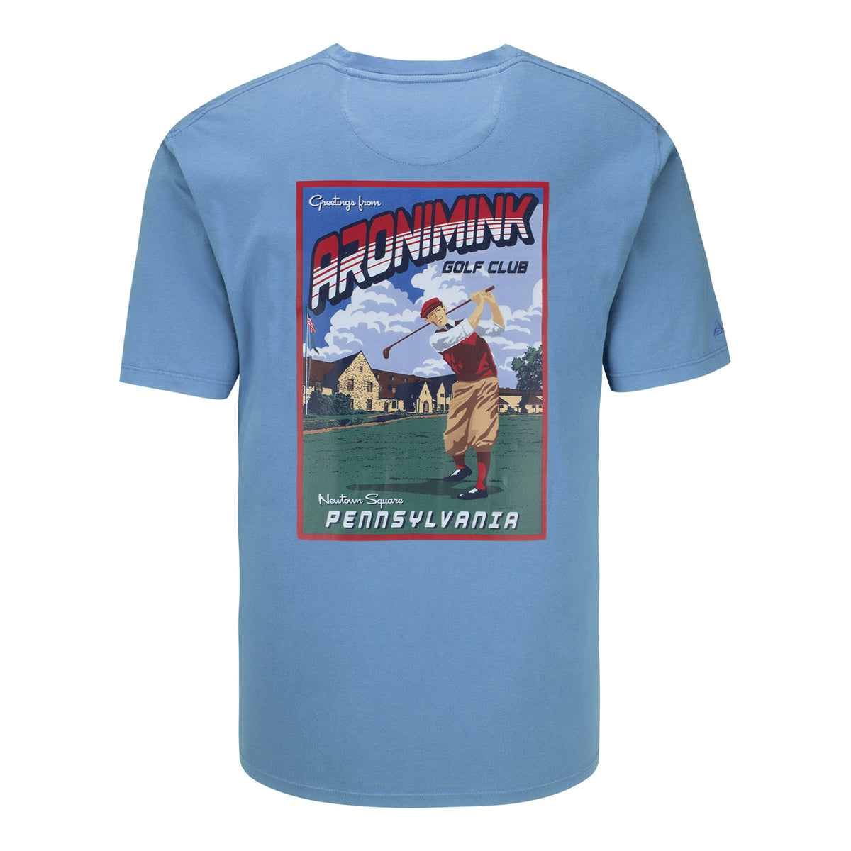 Ahead 2026 PGA Championship Retro Course T-Shirt in Blue Jean - Back View