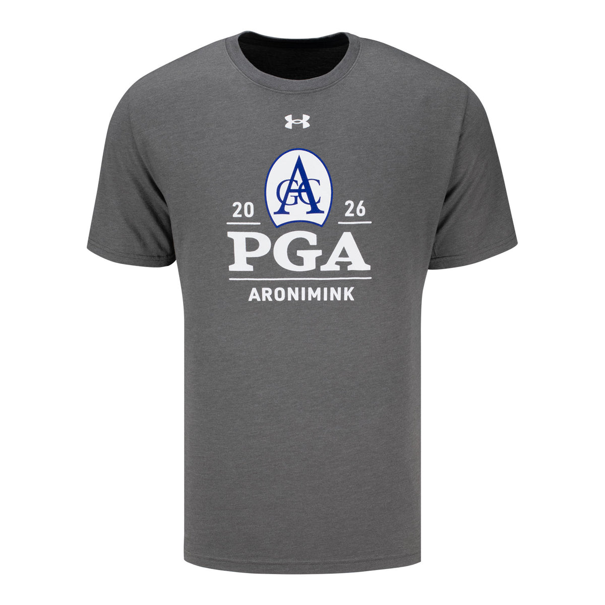 Under Armour 2026 PGA Championship Performance Cotton T-Shirt in Carbon Heather - Front View