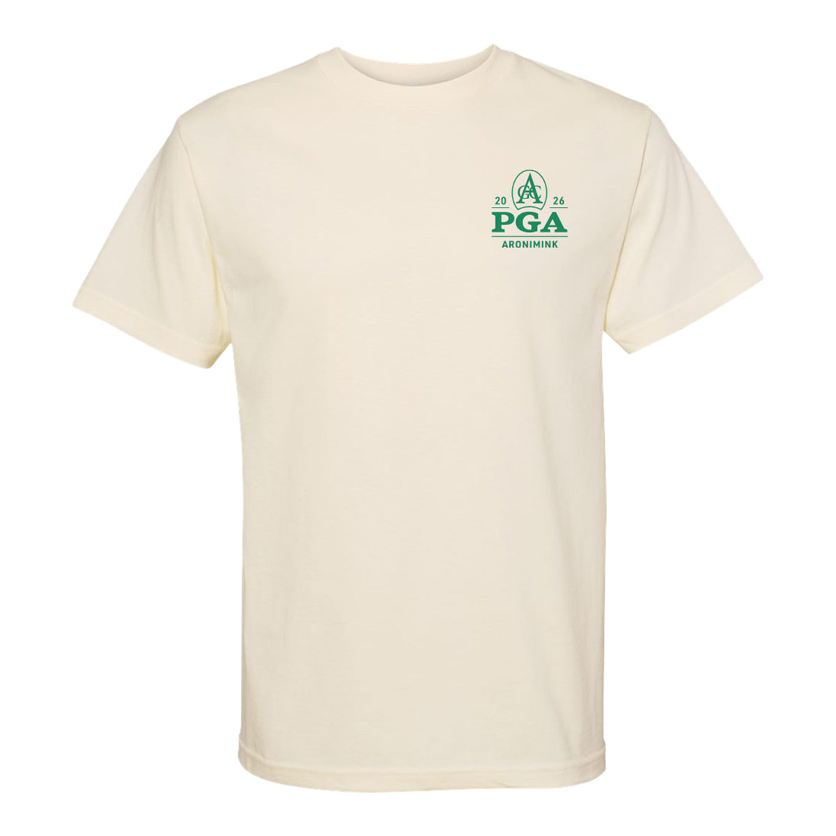 Underdog 2026 PGA Championship Grease the Greens T-Shirt in Cream - Front View