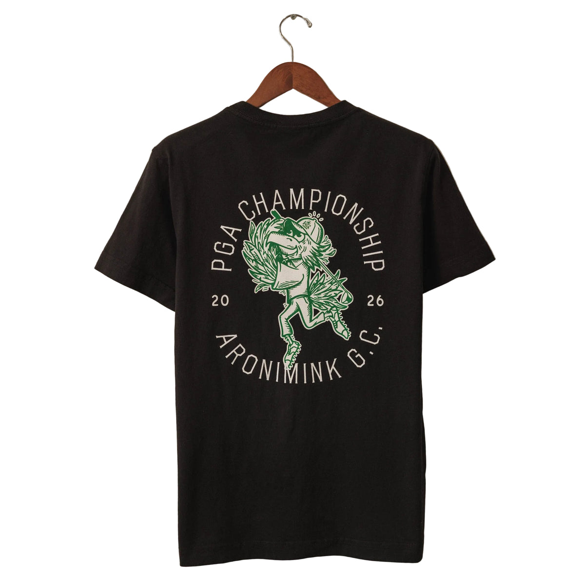 Underdog 2026 PGA Championship Eagle Mascot T-Shirt in Black - back
