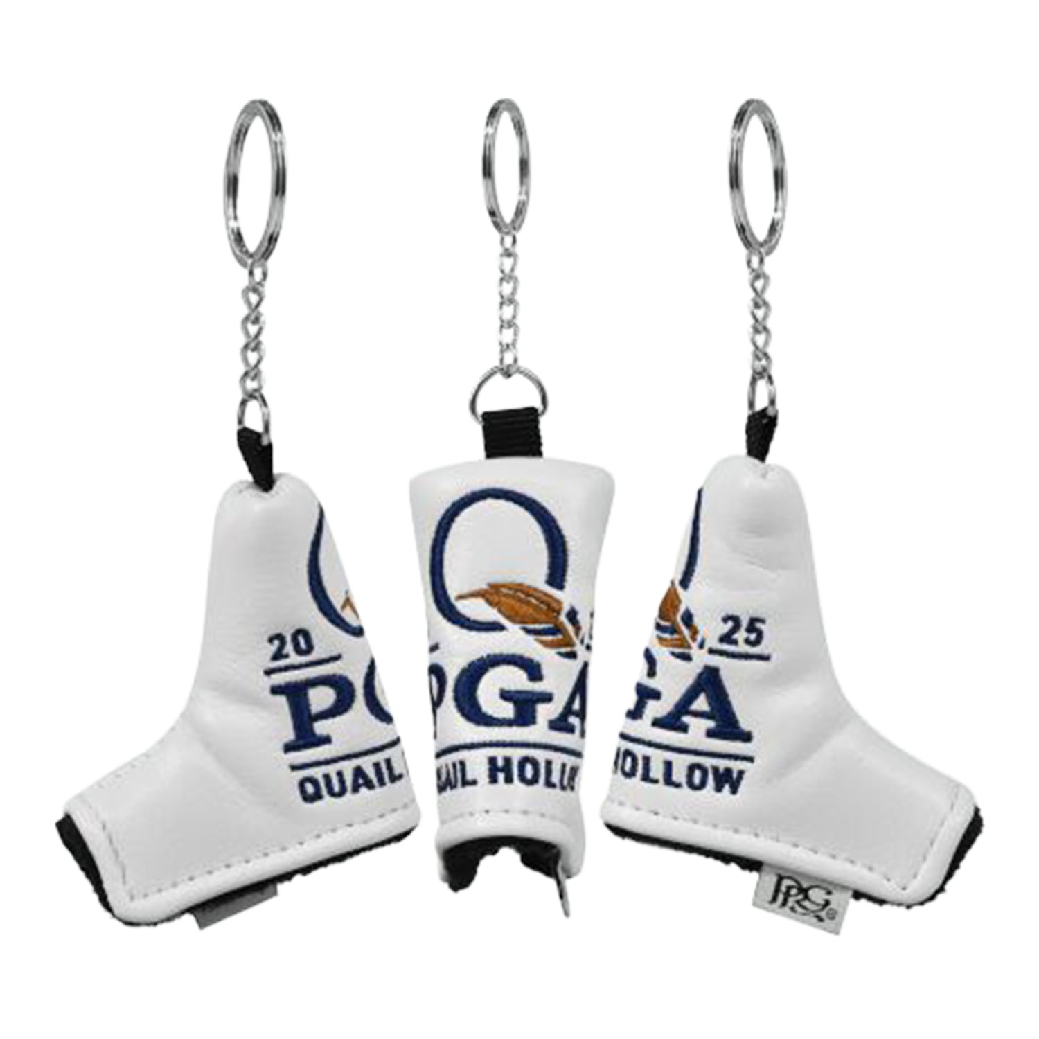 PRG Golf 2025 PGA Championship Putter Cover Keychain in White - 360 View