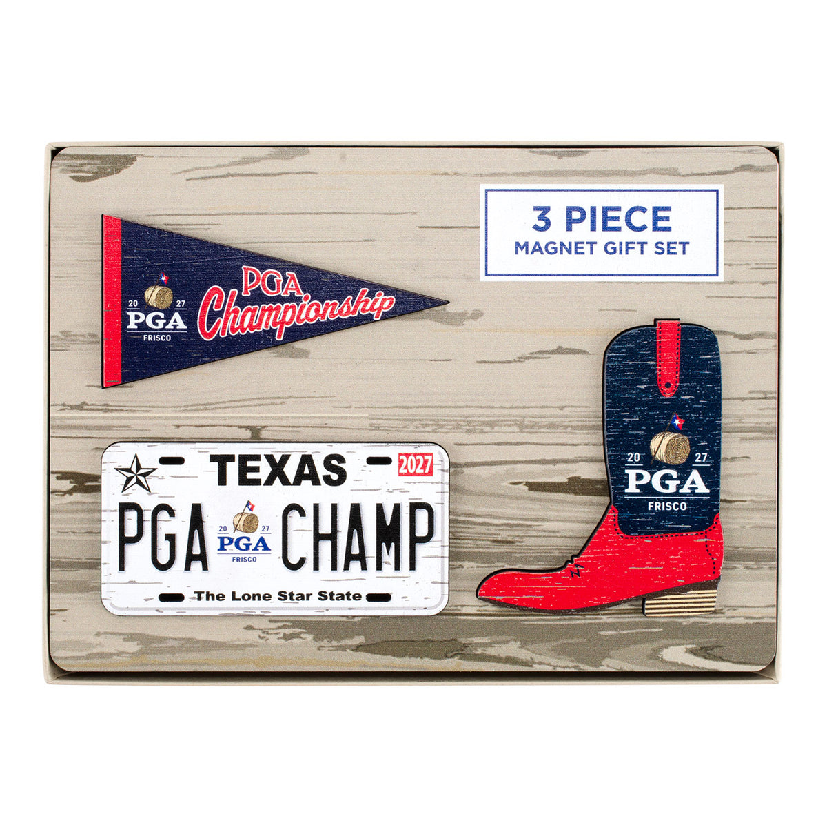 Signs by the Sea 2027 PGA Championship 3-Piece Wood Magnet Set - Front