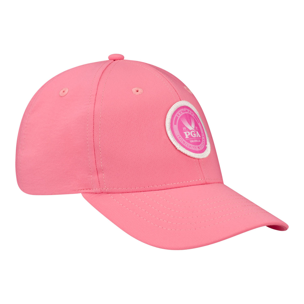 Garb 2024 PGA Championship Youth Hat with Sublimated Patch in Pink - Angled Front Right View