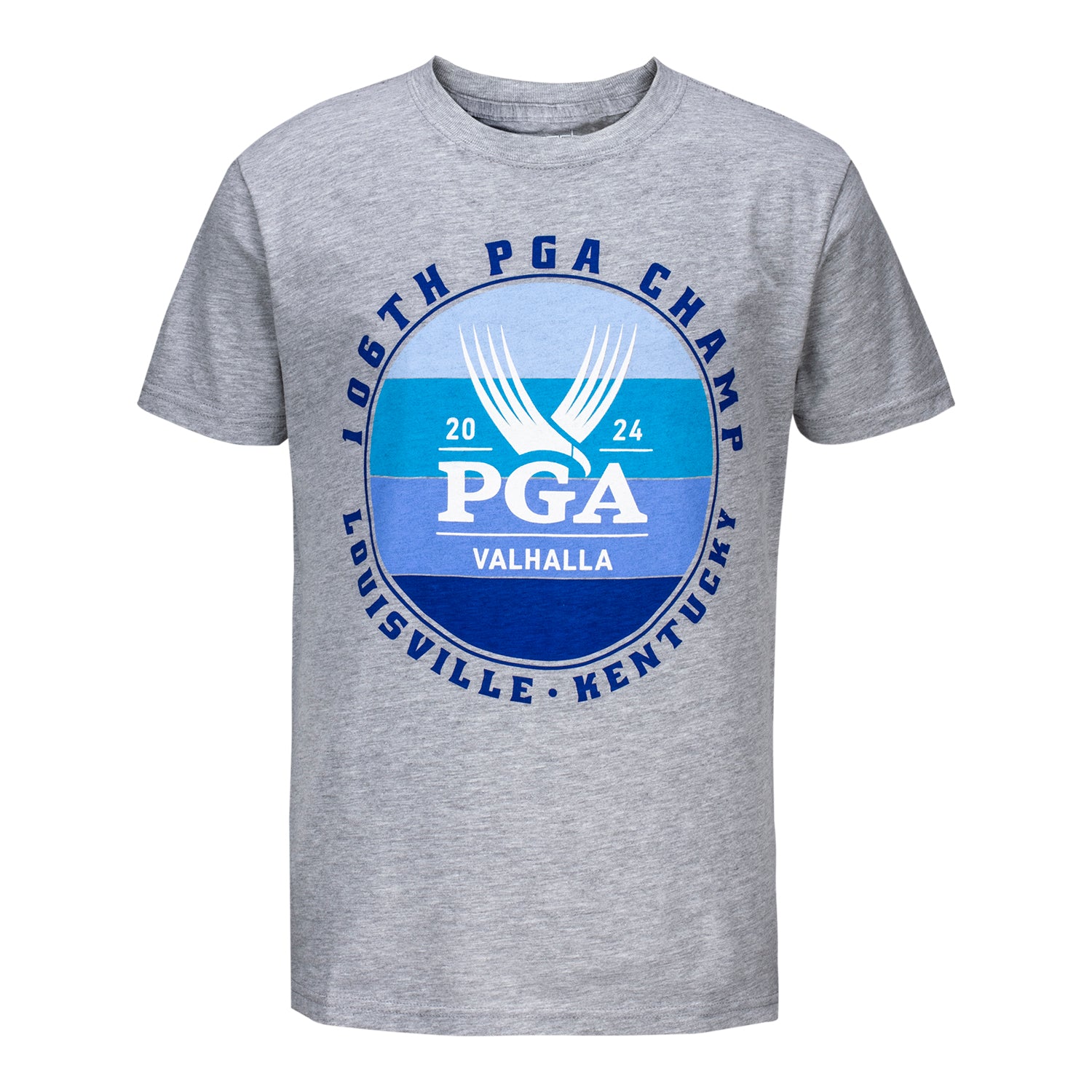 Garb 2024 PGA Championship Youth T-Shirt in Oxford Grey - Front View