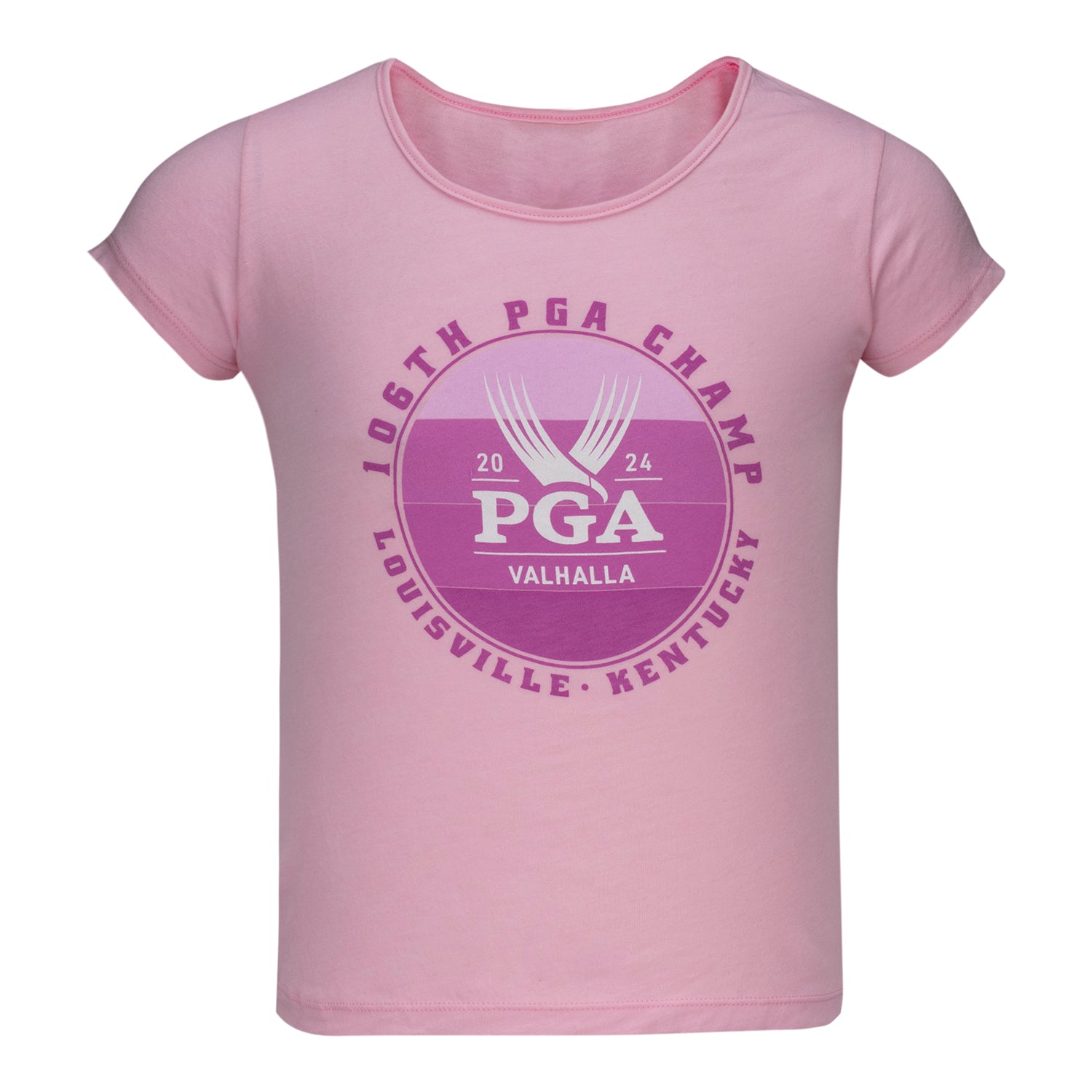 Garb 2024 PGA Championship Youth T-Shirt in Pink - Front View