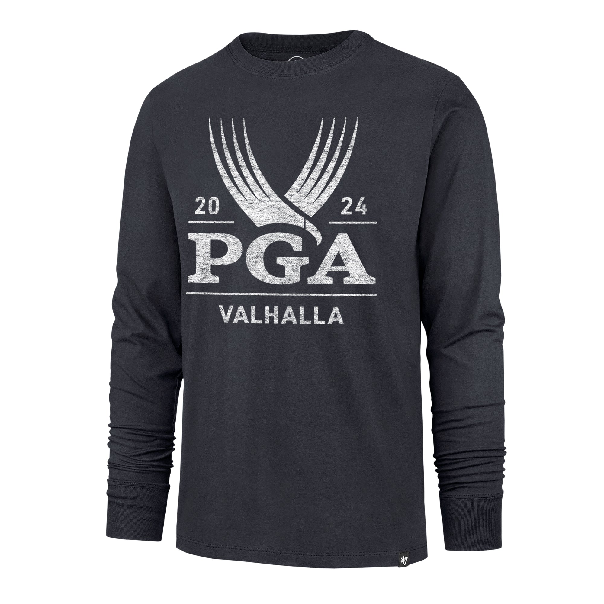 47 Brand 2024 PGA Championship Men's Premier Franklin Long Sleeve Tee in Atlas Blue - Front View