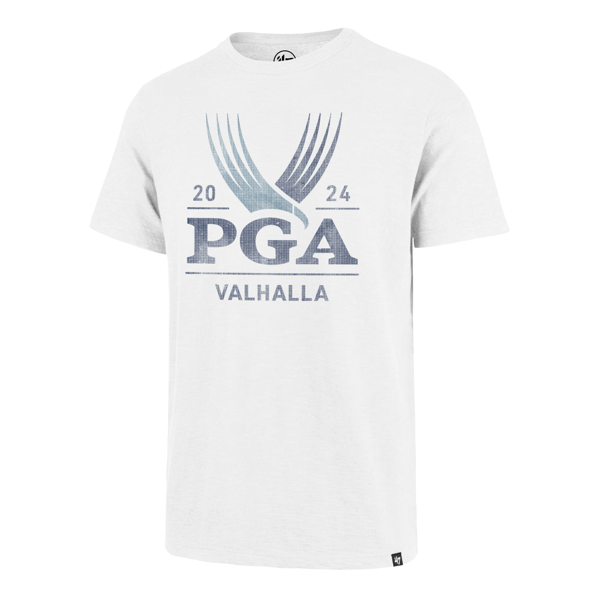 47 Brand 2024 PGA Championship Men&#39;s Grit Scrum Short Sleeve T-Shirt in White Wash - Front View