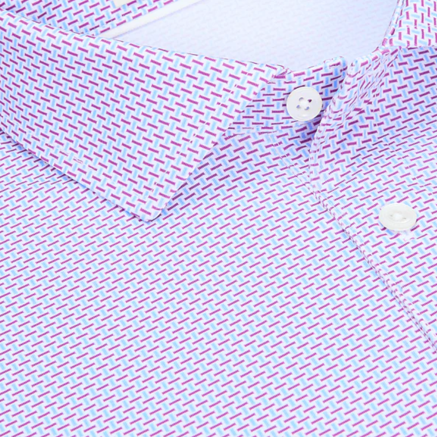 Holderness & Bourne 2025 PGA Championship Davis Geo Pattern Polo in Skye and Fusion - Front View