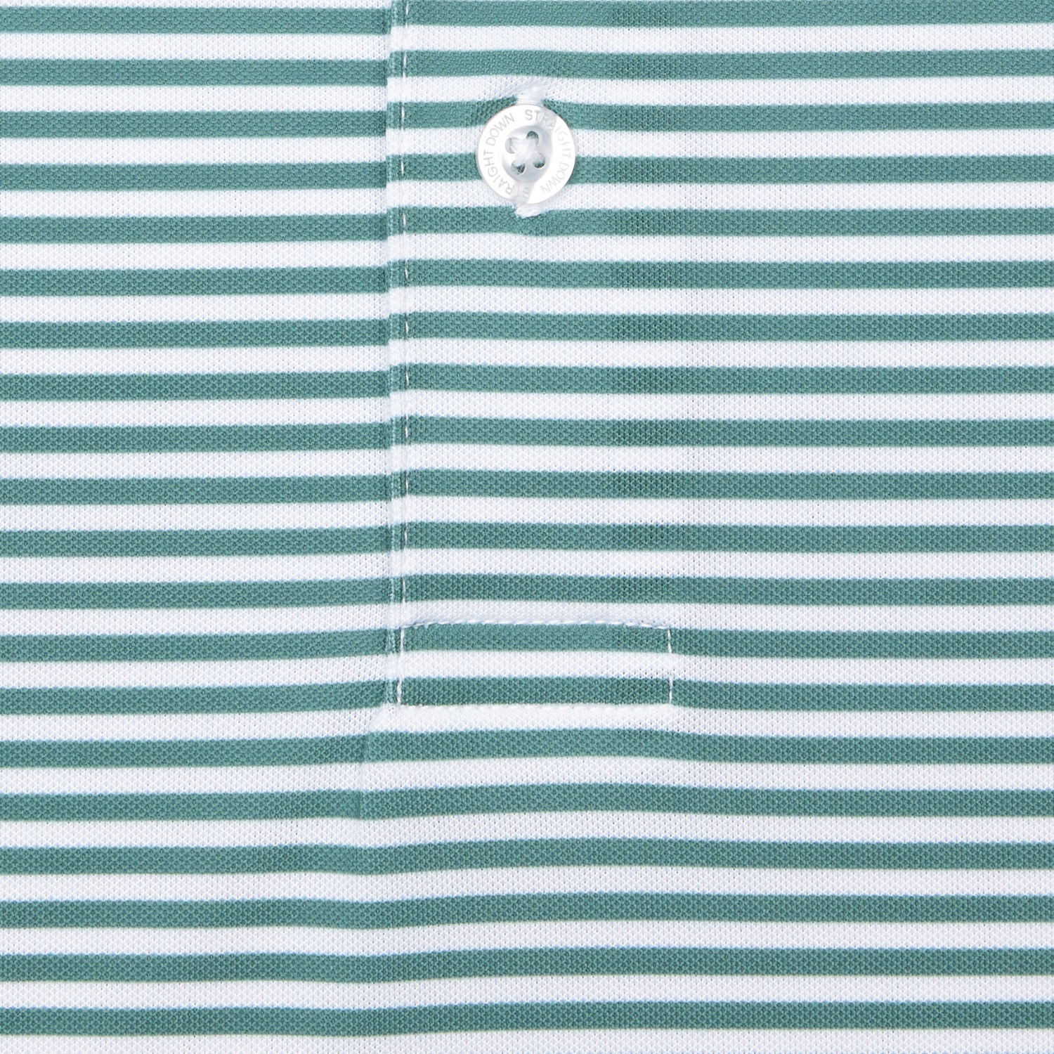 Straight Down 2026 PGA Championship Del Mar Stripe Polo in Sage - Front View